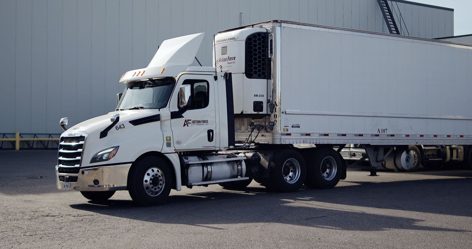 AF Cold Storage refrigerated truck at a loading dock